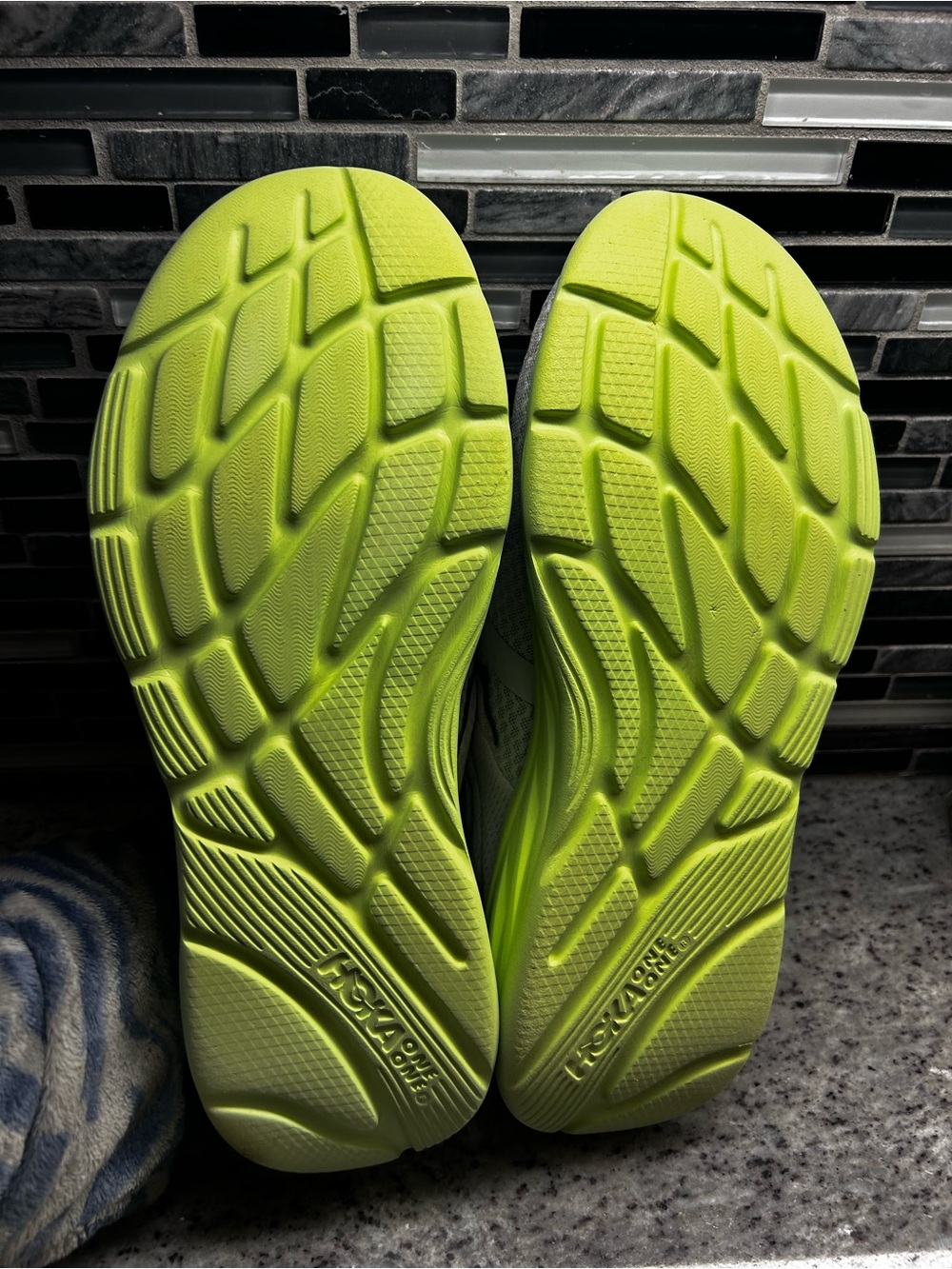 Hoka Men's Ora Recovery 2 Slip-On Athletic Shoes - White w/ Neon Yellow Size 13 - Picture 7 of 8